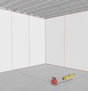 traçage au sol de la cloison placo