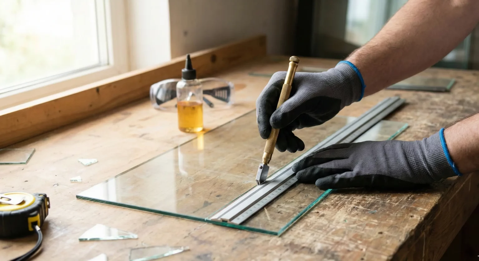 Technique pour couper du verre simple à la maison avec coupe-verre et équerre