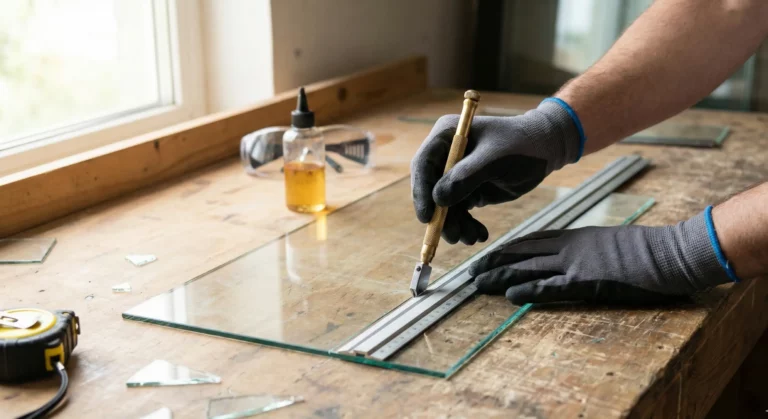 Technique pour couper du verre simple à la maison avec coupe-verre et équerre