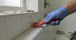 retirer un joint silicone sec autour d une baignoire