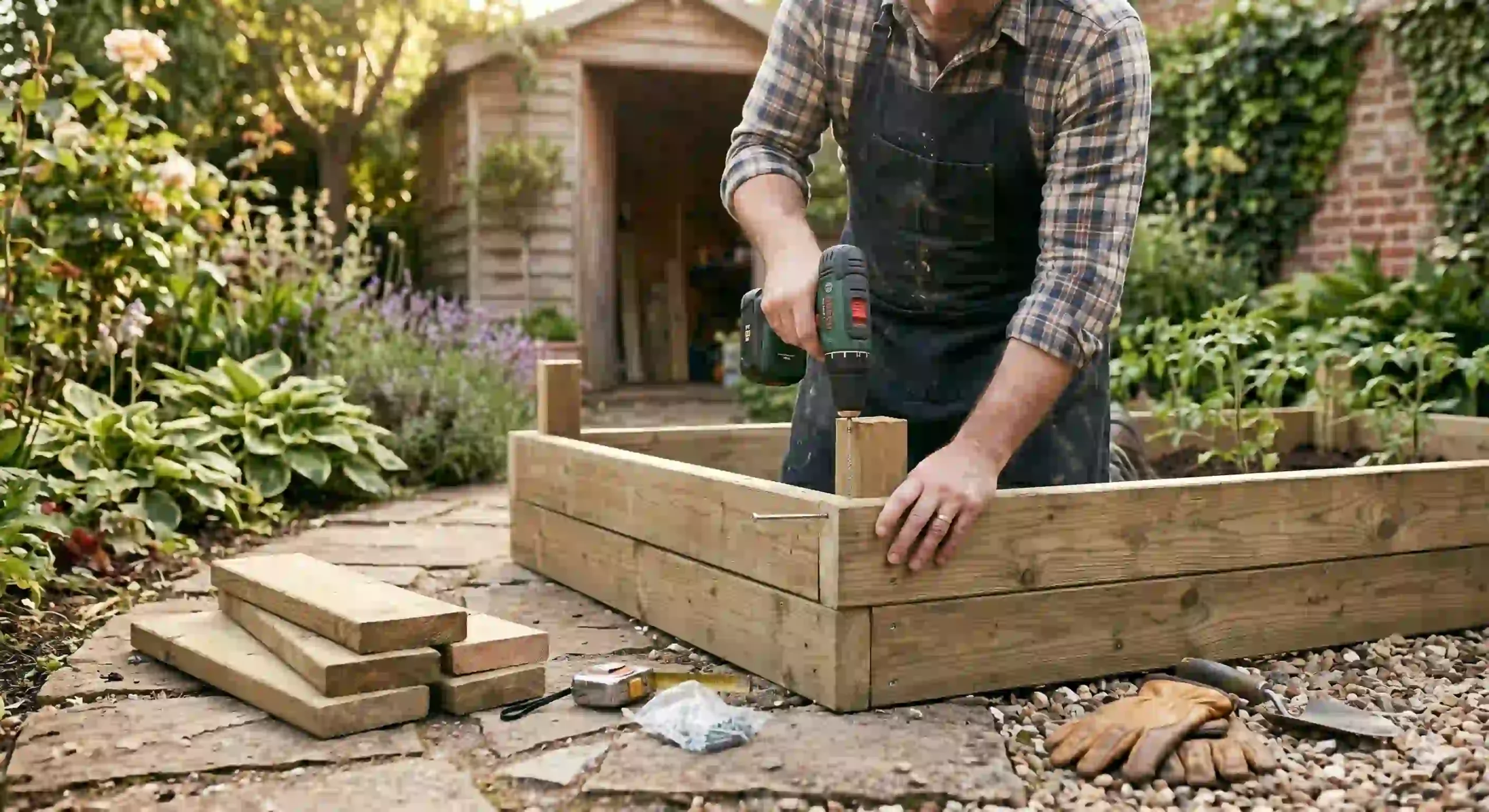 Travaux de bricolage et entretien pour le jardin et la terrasse.