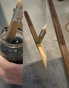 processus d'ébonisation : de la préparation de la solution ferrique.