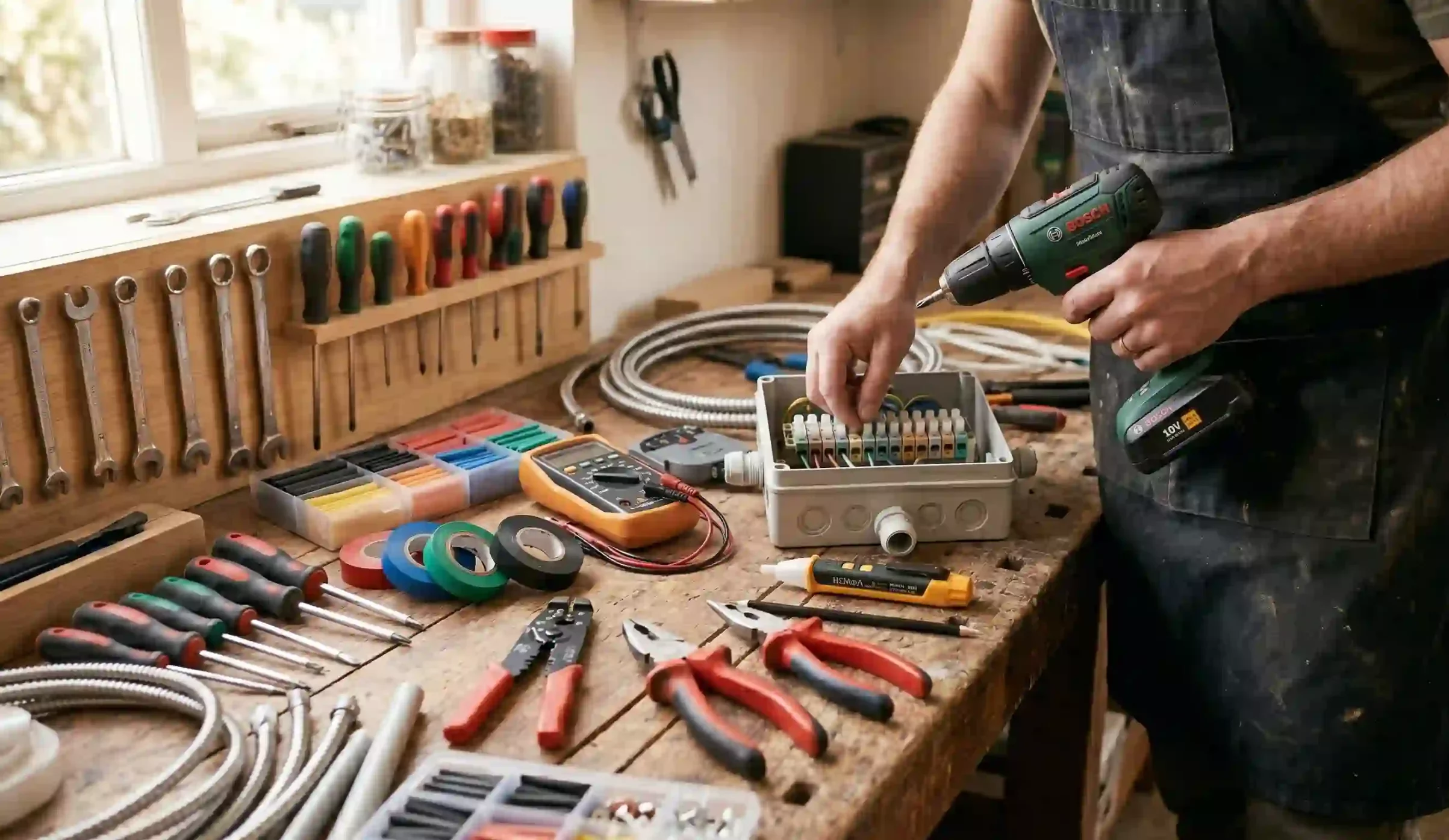 Conseils pour installer des luminaires et prises électriques en sécurité.