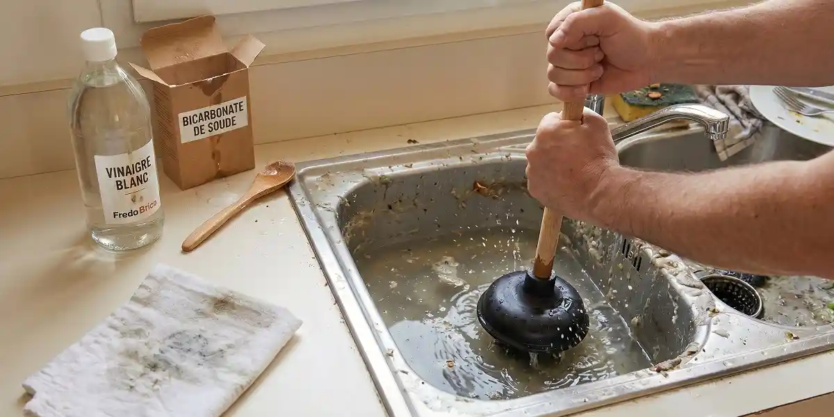 Astuce naturelle pour déboucher un évier de cuisine rapidement sans produit chimique
