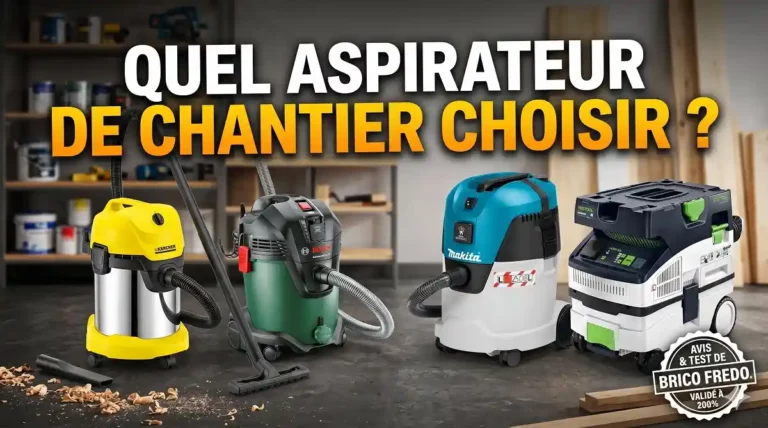 Guide d'achat complet avec avis d'expert pour savoir quel aspirateur de chantier choisir entre Kärcher, Bosch, Makita et Festool.