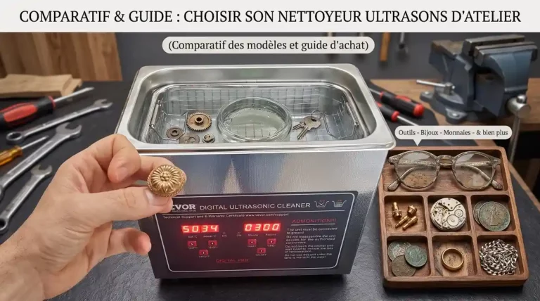 Quel nettoyeur à ultrasons choisir pour son atelier ? Puissance, taille de cuve, comparatif et vrais tests pour décaper outils, carbus et petites pièces.